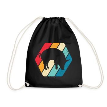 Pig Piglet Pig Farm Farm Farmer Animal Nature - Drawstring Bag - black - Front