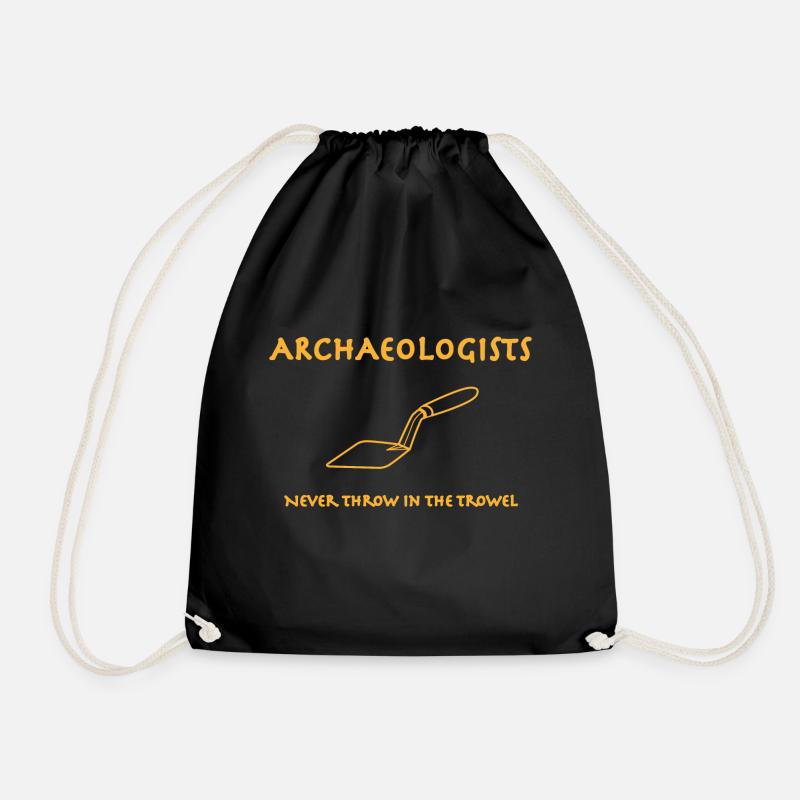 Archaeologists Trowel T shirt - Drawstring Bag - black