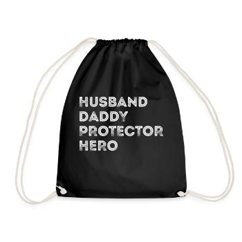 Homme Mari Papa Protecteur Héros Fête des pères Pour - Sac de sport léger - noir - Devant