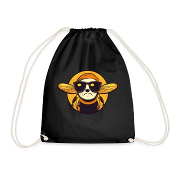 Biene Sonnenbrille Brummer Honigbiene - Turnbeutel - Schwarz - Vorne