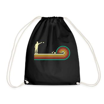 Petanque humor boccia gift humor petanque - Drawstring Bag - black - Front