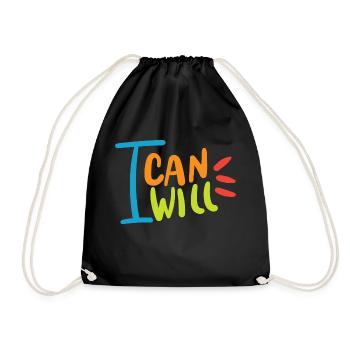 I will i can - Turnbeutel - Schwarz - Vorne