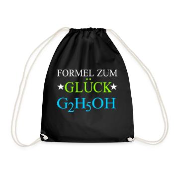 Alkohol alles besser Ethanol Molekül Chemie Formel - Turnbeutel - Schwarz - Vorne
