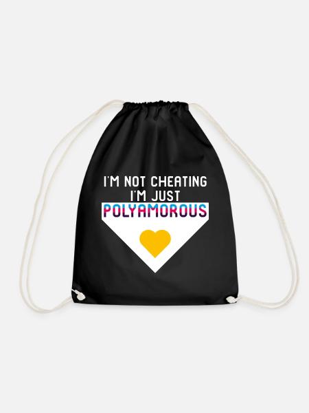 I'm just polyamorous Polyamorie Flagge Poly Pride - Turnbeutel - Schwarz