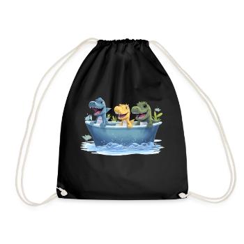 Dinos - Drawstring Bag - black - Front