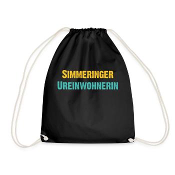 Simmeringer Ureinwohnerin Wien Österreich Spruch - Turnbeutel - Schwarz - Vorne