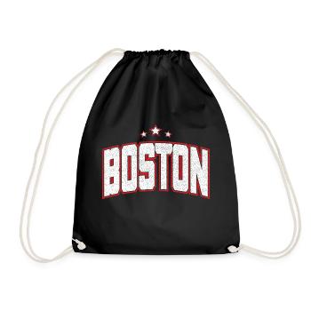 Boston Massachusetts - Drawstring Bag - black - Front