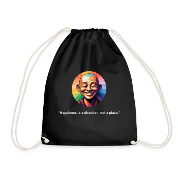 Le bonheur est une direction | Citation Zen - Sac de sport léger - noir - Devant
