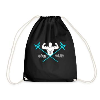 No Pain No Gain - Entraînement - Fitness - Musculation - Sac de sport léger - noir - Devant