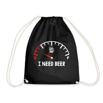 Funny I Need Beer| Bavarian - Drawstring Bag - black - Front