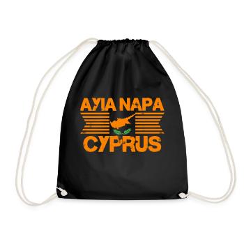 Cyprus - Zypern Flagge - Turnbeutel - Schwarz - Vorne