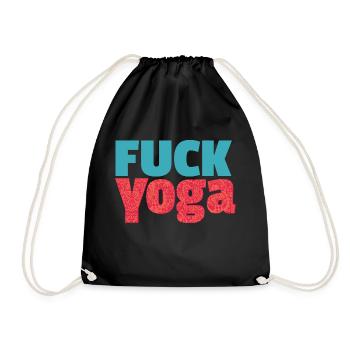 Fuck Yoga - Drawstring Bag - black - Front
