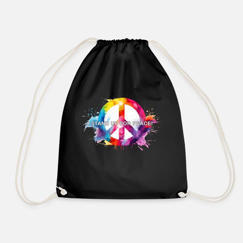 StandUp4peace 03 - Drawstring Bag - black