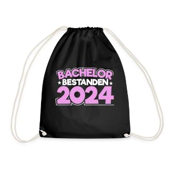 Bachelor 2024 Bachelorabschluss Absolvent Sponsion - Turnbeutel - Schwarz - Vorne