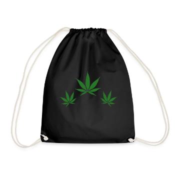 Feuilles de chanvre - Sac de sport léger - noir - Devant