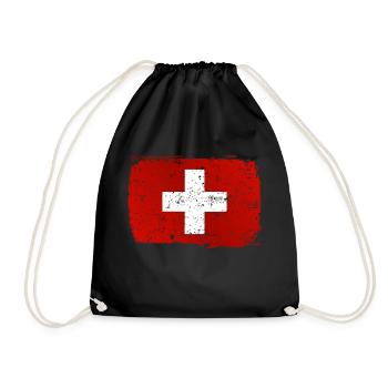schweiz schweizer farben t-shirt design - Turnbeutel - Schwarz - Vorne