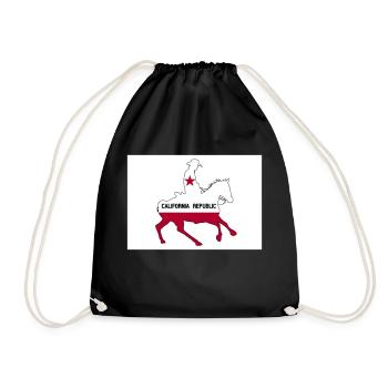 California State Flag Cowboy - Drawstring Bag - black - Front