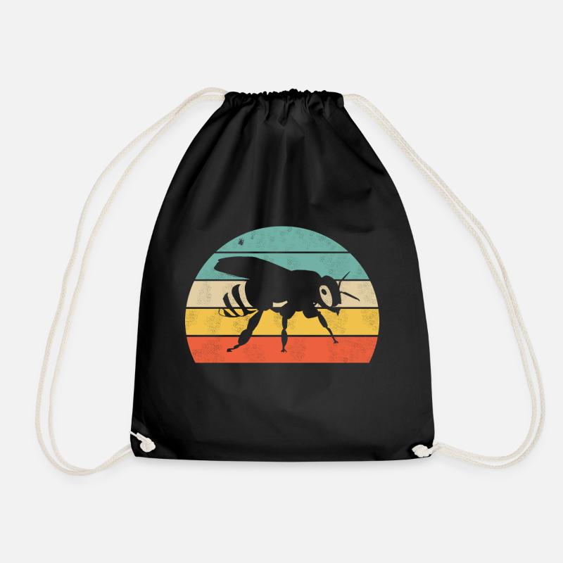 Bee - Drawstring Bag - black