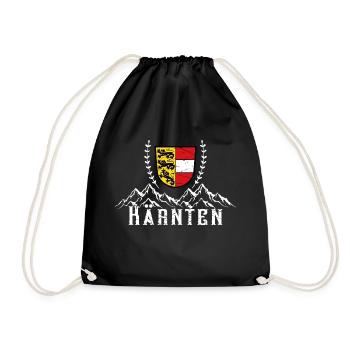 Carinthia Austria Flag Coat of Arms Mountains - Drawstring Bag - black - Front