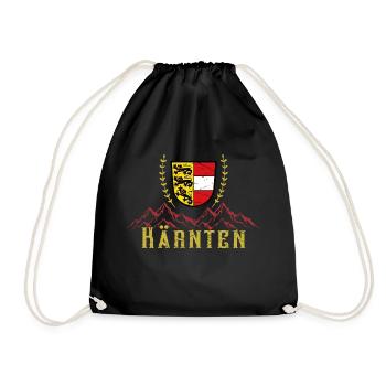 Carinthia Austria Flag Coat of Arms Mountains - Drawstring Bag - black - Front