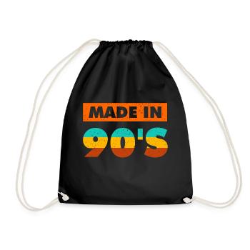 made in 90s - Drawstring Bag - black - Front