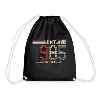Jahrgang 1985 Jubiläumsgeschenk - Jahrgang 1985 - Turnbeutel - Schwarz - Vorne