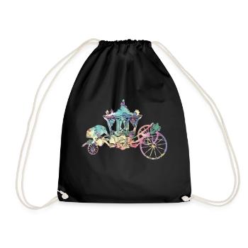 Carriage silhouette - Drawstring Bag - black - Front