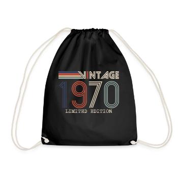 Vintage 1970 Cadeau Anniversaire - Millésime 1970 - Sac de sport léger - noir - Devant