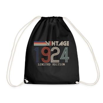 Vintage 1924 Anniversary Gift - Vintage 1924 - Drawstring Bag - black - Front