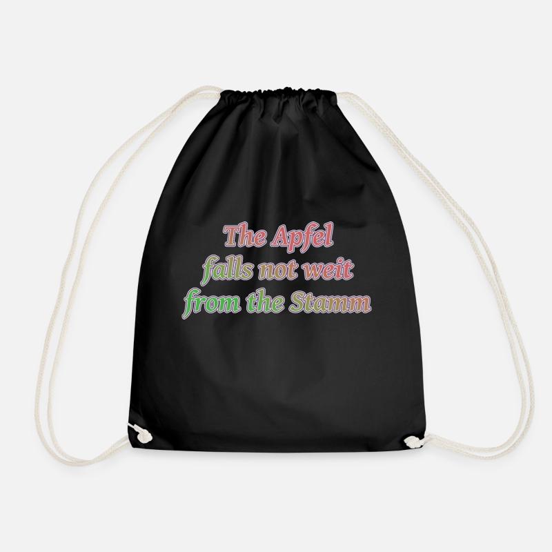 Apple if not far from the trunk - Drawstring Bag - black