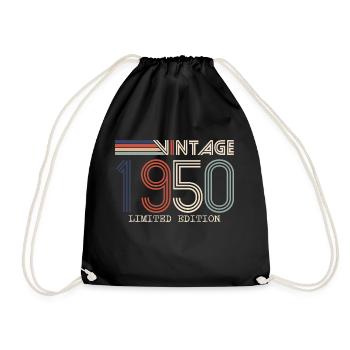 Vintage 1950 Cadeau Anniversaire - Millésime 1950 - Sac de sport léger - noir - Devant