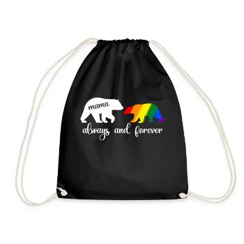 Regenbogen Mama Bär Immer Liebe Unterstütze Pride LGBT - Turnbeutel - Schwarz - Vorne