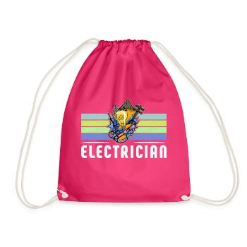 Electrician Elektriker Lichttechniker Lampe - Turnbeutel - Fuchsia - Vorne