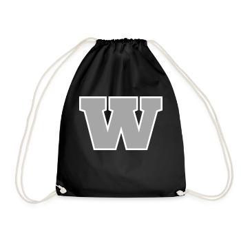 Letter w Sport - Drawstring Bag - black - Front