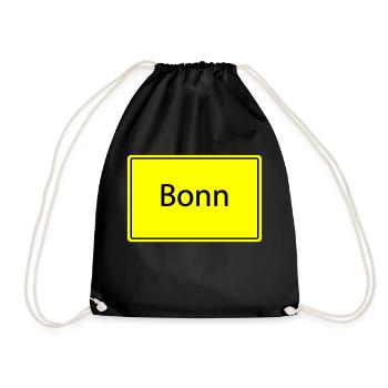 ortsschild bonn - Turnbeutel - Schwarz - Vorne