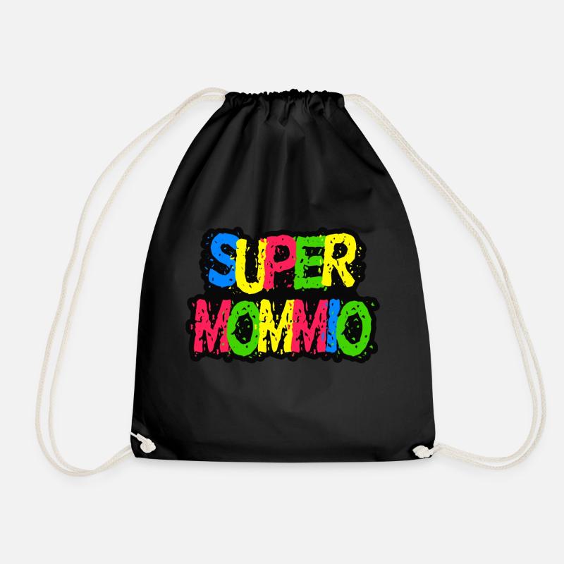 Super Mommio Lustiges Muttertags-T-Shirt - Turnbeutel - Schwarz