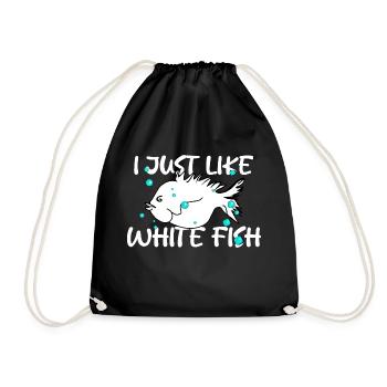 White Fish Quote - Drawstring Bag - black - Front