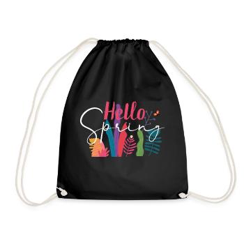 Bonjour le printemps - Sac de sport léger - noir - Devant