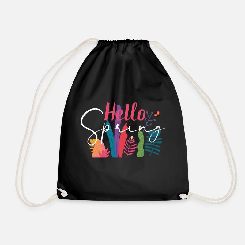 Hello spring - Turnbeutel - Schwarz