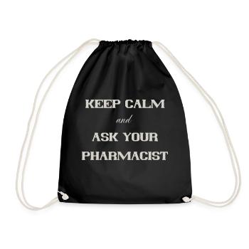 keep calm - Drawstring Bag - black - Front