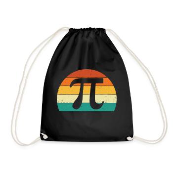 Retro Pi Symbol - Math Lover Science Pi Day Gift - Drawstring Bag - black - Front