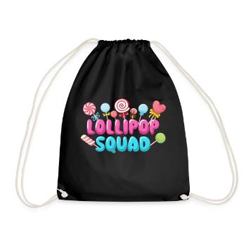 Lollipop Squad - Lollipop Candy Lovers Sweets - Drawstring Bag - black - Front