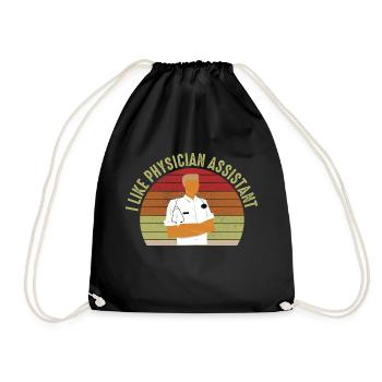 flag USA physician assistant Rretro Student - Drawstring Bag - black - Front