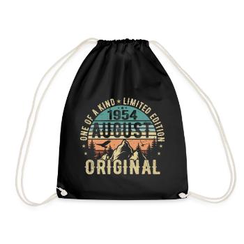 Août 1954 - Né en Août 1954 - Anniversaire - Sac de sport léger - noir - Devant