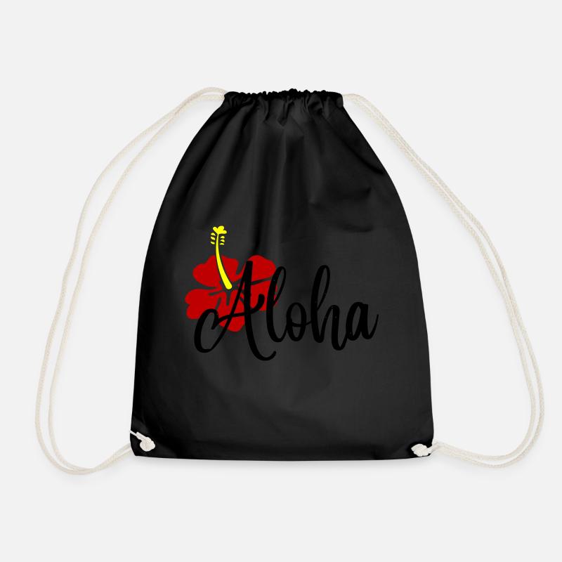 Aloha - Drawstring Bag - black