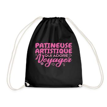 Globetrotting figure skater - Drawstring Bag - black - Front