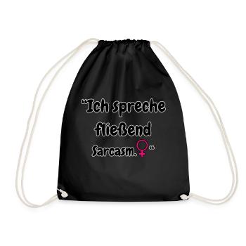 « Je parle sarcasme » - Sac de sport léger - noir - Devant