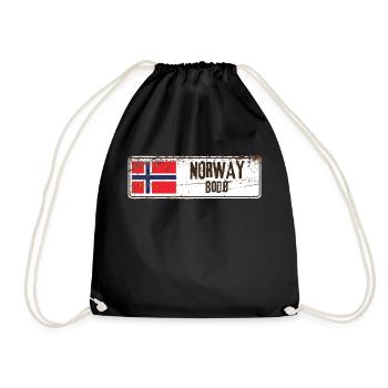 Bodø Norwegen Flagge - Turnbeutel - Schwarz - Vorne