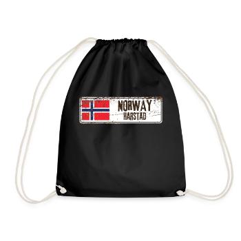 Harstad Norwegen Flagge - Turnbeutel - Schwarz - Vorne