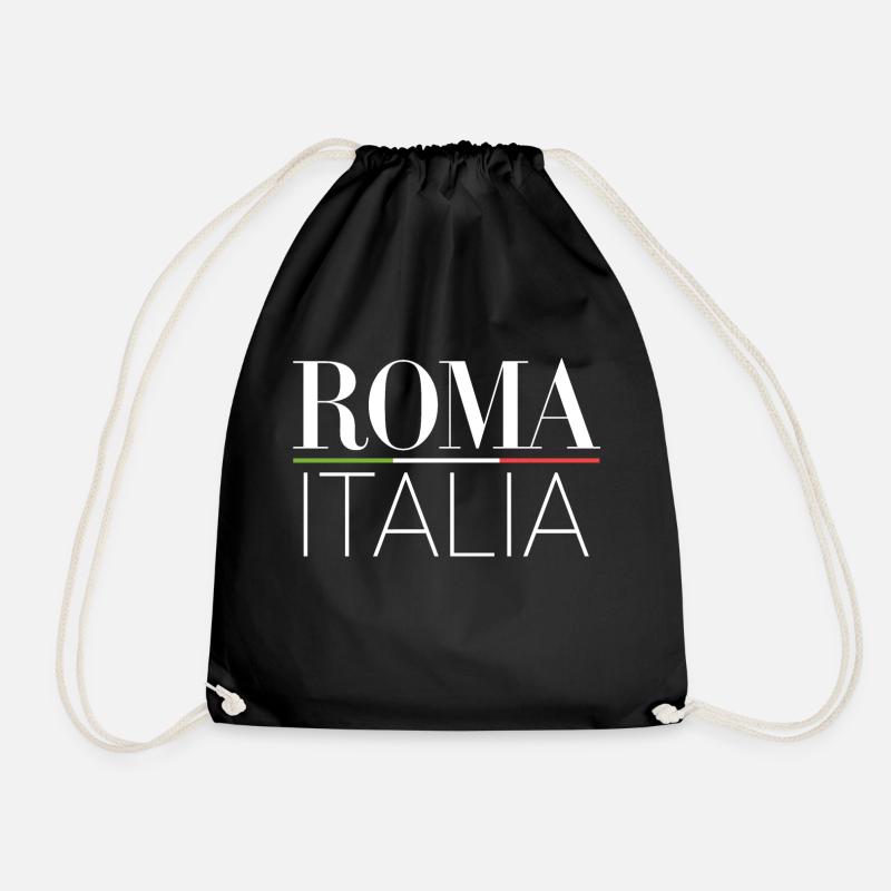 Roma - Italia - Drawstring Bag - black